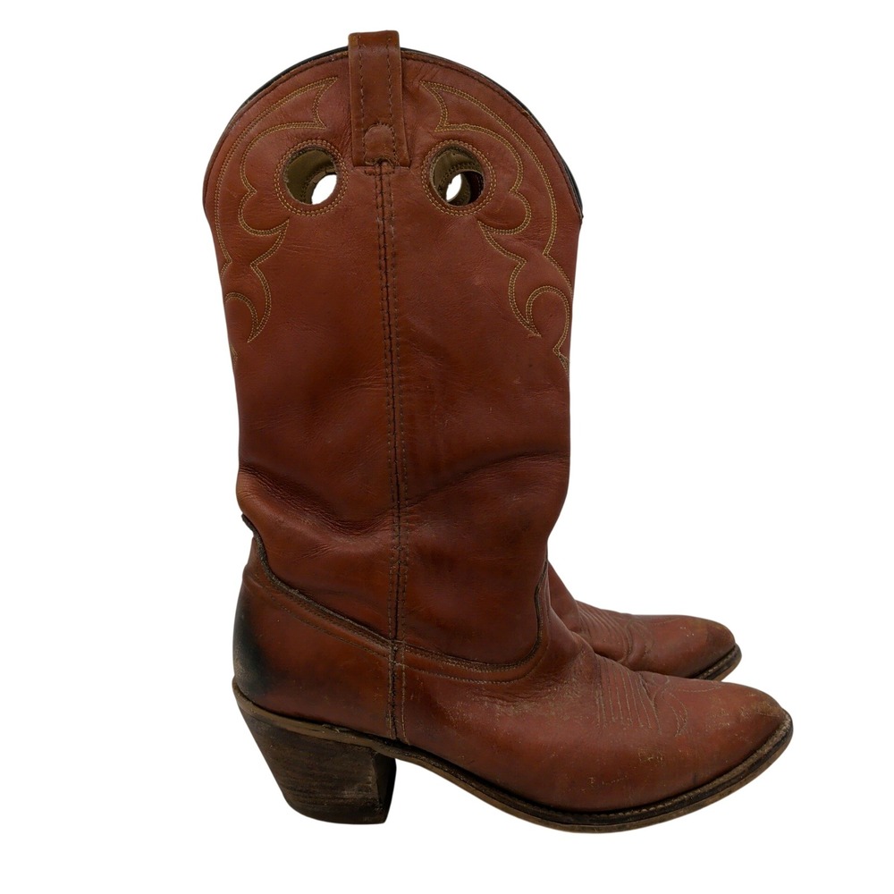 Vintage Acme 5003 Brown Leather Western Cowboy Boots Men 10.5 D USA 1979 70s 80s